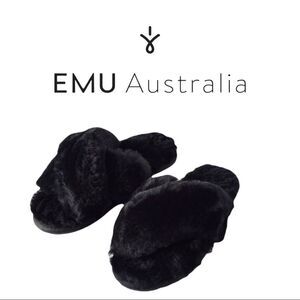 NEW EMU Australia Mayberry Black Slide Slippers 7